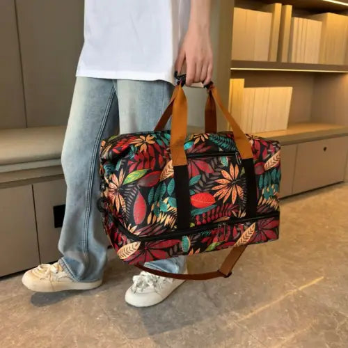 Vibrant Canvas Printed Travel Bag Blooms with Original Style