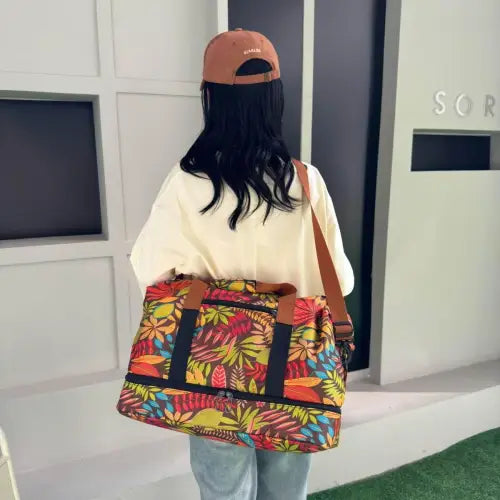 Vibrant Canvas Printed Travel Bag Blooms with Original Style