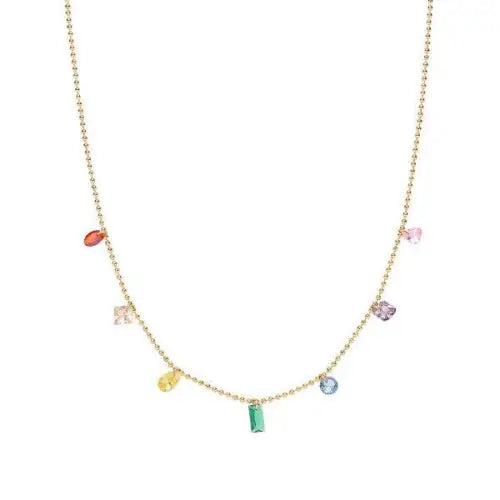 Geometric Colored Zircon Necklace