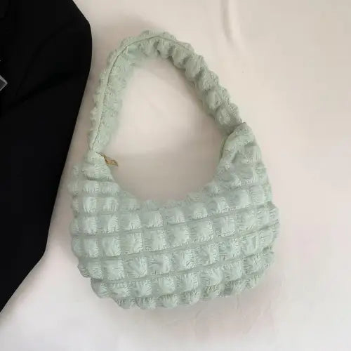 Vibrant Light Green Small Texture Handbag