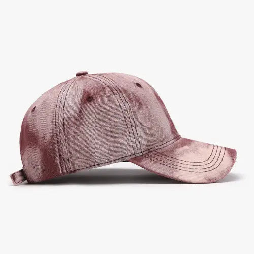 Maroon Tie-Dye Cotton Baseball Cap