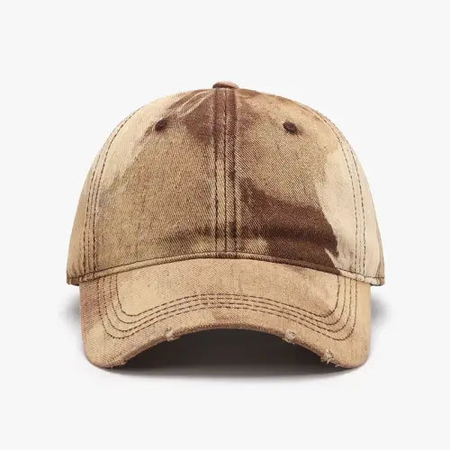 Maroon Tie-Dye Cotton Baseball Cap