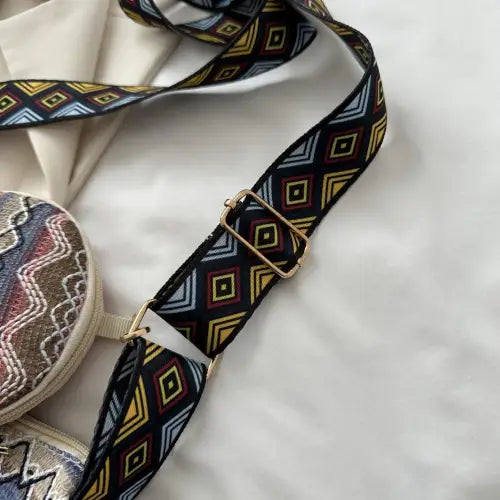 Vibrant Printed Tassel Crossbody Bag