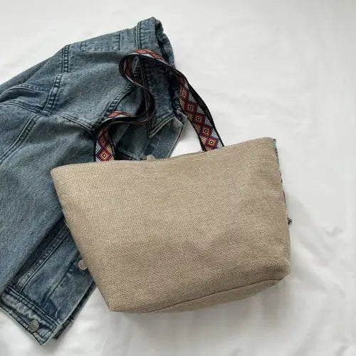 Vibrant Printed Tassel Tote Bag