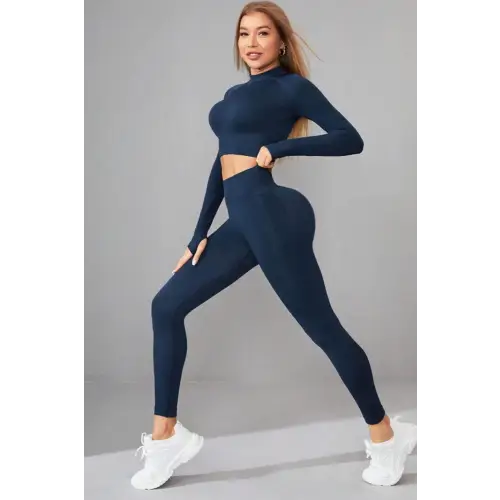 Vibrant Navy Long Sleeve and Legging Set