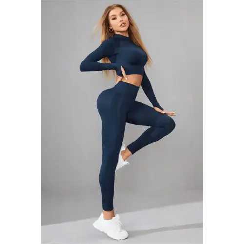 Vibrant Navy Long Sleeve and Legging Set