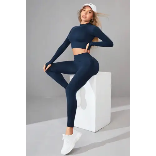 Vibrant Navy Long Sleeve and Legging Set