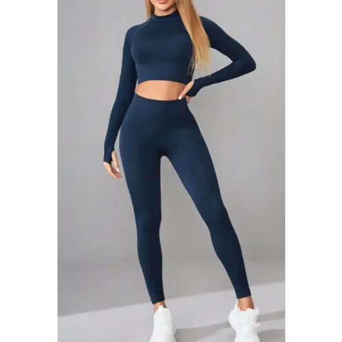Vibrant Navy Long Sleeve and Legging Set Dark Blue