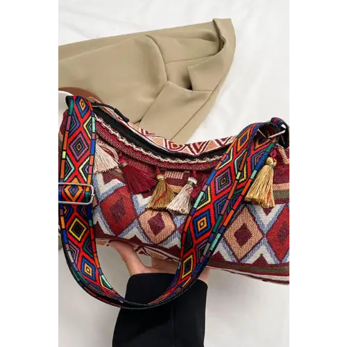 Vibrant Tassel Adjustable Strap Shoulder Bag for Stylish Adventures
