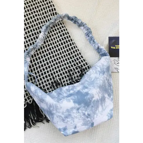Vibrant Tie-Dye Canvas Sling Bag Light Blue One Size