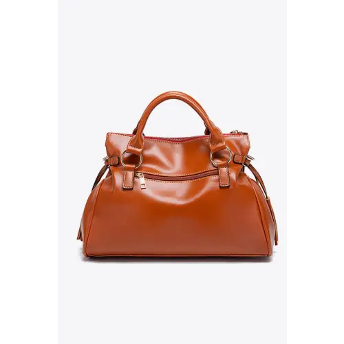 Vibrant PU Leather Handbag with Tassels
