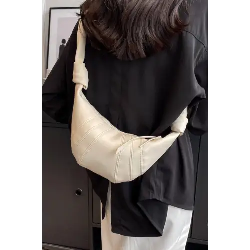 Vibrant Vegan Leather Croissant Crossbody Bag
