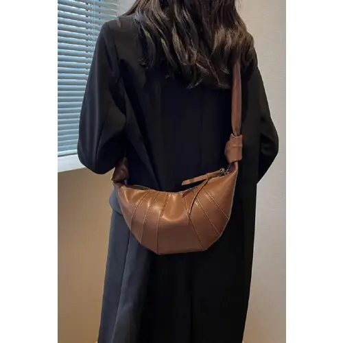 Vibrant Vegan Leather Croissant Crossbody Bag