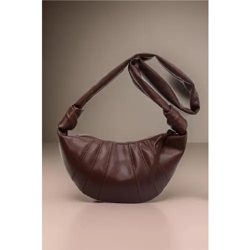 Vibrant Vegan Leather Croissant Crossbody Bag