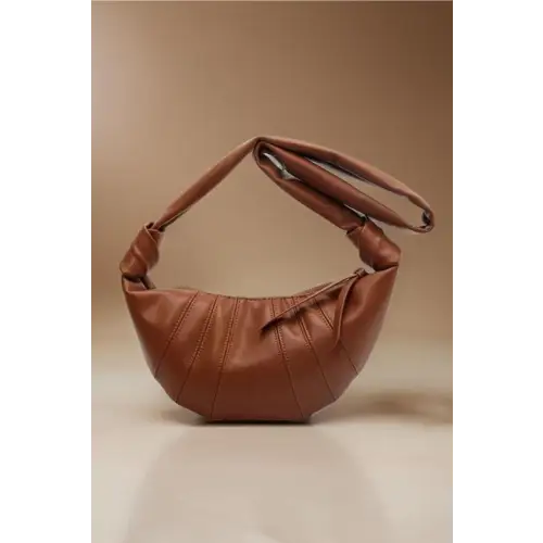 Vibrant Vegan Leather Croissant Crossbody Bag