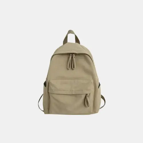 Vibrant Zip Cotton Backpack Bag for Every Adventure Khaki One Size