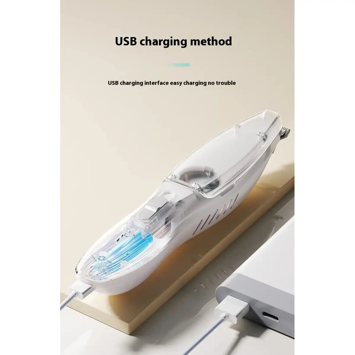 Rechargeable Pet Grooming Clipper with Built-in Vacuum - Low Noise Hair Trimmer