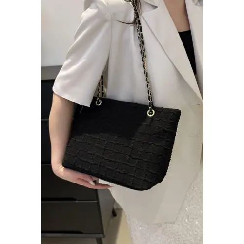 White Polyester Chain Tote