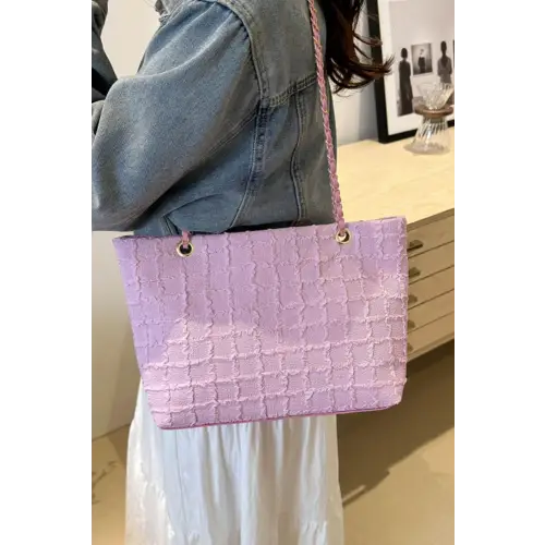 White Polyester Chain Tote