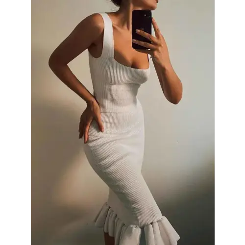 Stylish Bliss Ruched Ruffled Dress