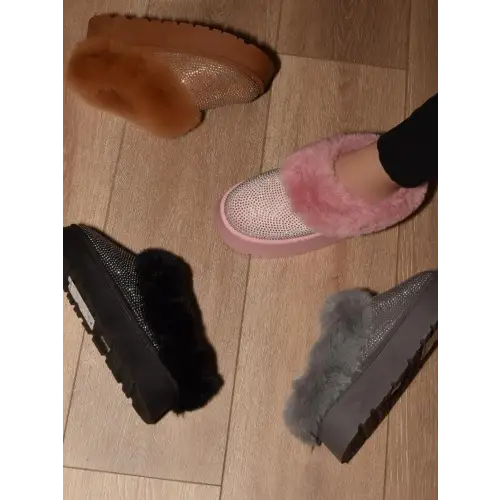 Embellished Faux Fur Platform Booties Elevate Your Style