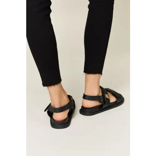Velcro Double Strap Slingback Sandals for Effortless Style