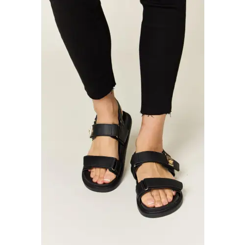 Velcro Double Strap Slingback Sandals for Effortless Style