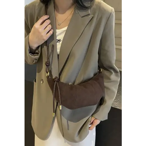 Wild Leopard Suede Shoulder Bag with Leather Strap