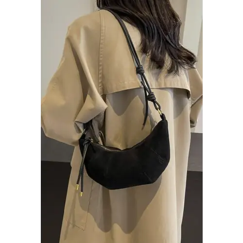 Wild Leopard Suede Shoulder Bag with Leather Strap