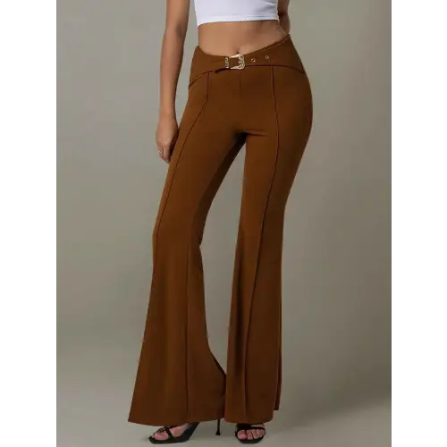 Soft Belted Fabric Trousers