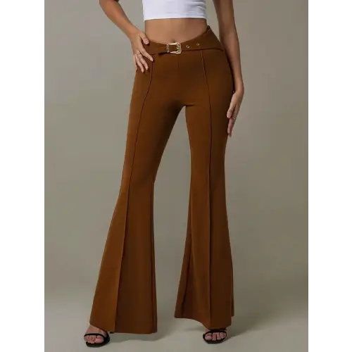 Soft Belted Fabric Trousers