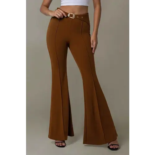 Soft Belted Fabric Trousers