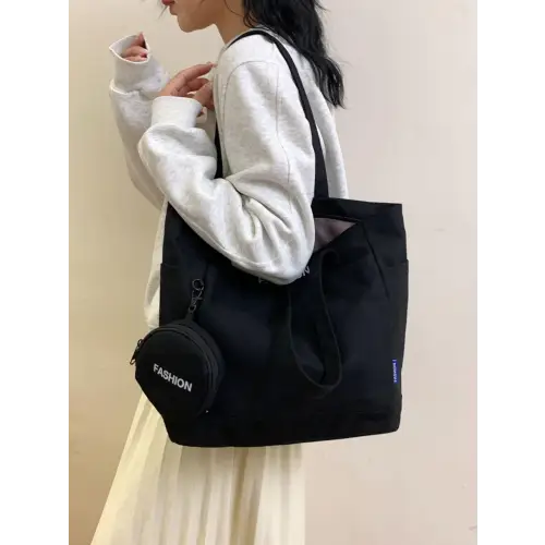 Olive Green Canvas Tote Bag with Stylish Pouch