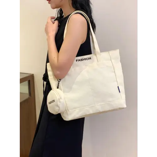 Olive Green Canvas Tote Bag with Stylish Pouch