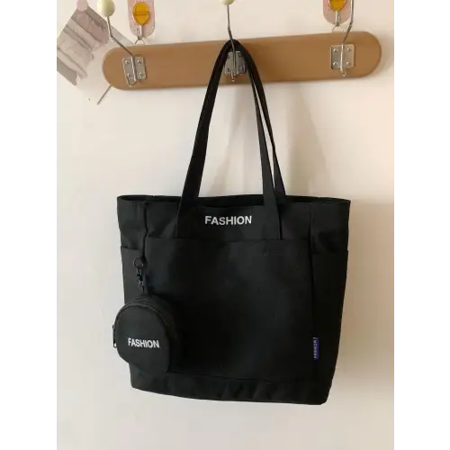Olive Green Canvas Tote Bag with Stylish Pouch