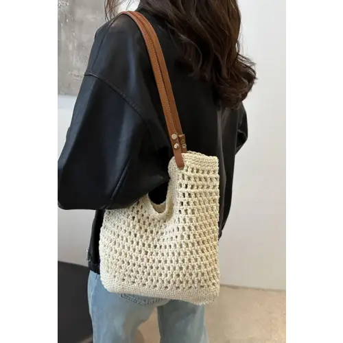 Openwork Woven Tote Bag