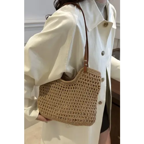 Openwork Woven Tote Bag