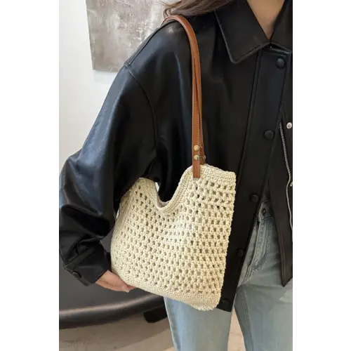 Openwork Woven Tote Bag
