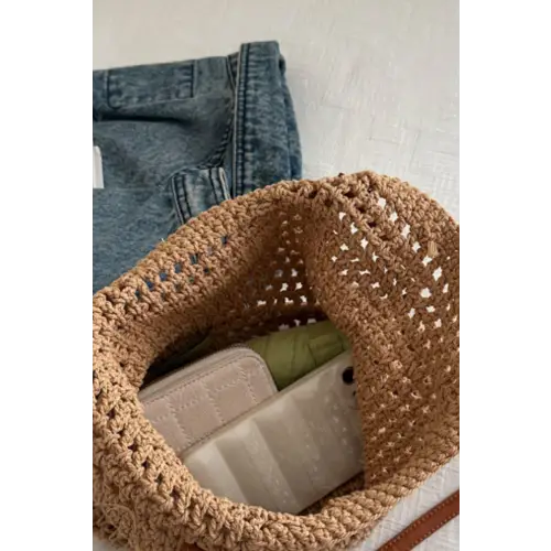 Openwork Woven Tote Bag