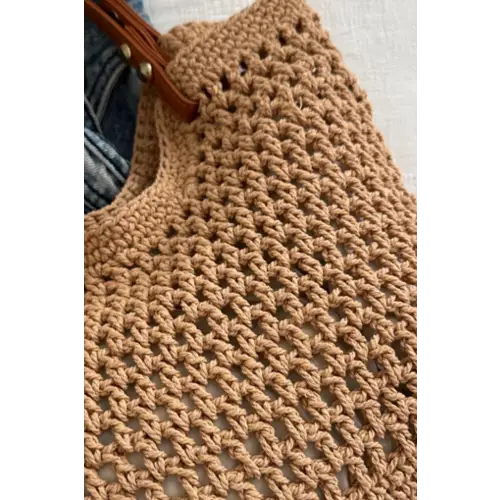 Openwork Woven Tote Bag