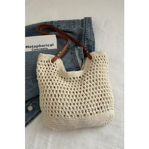 Openwork Woven Tote Bag