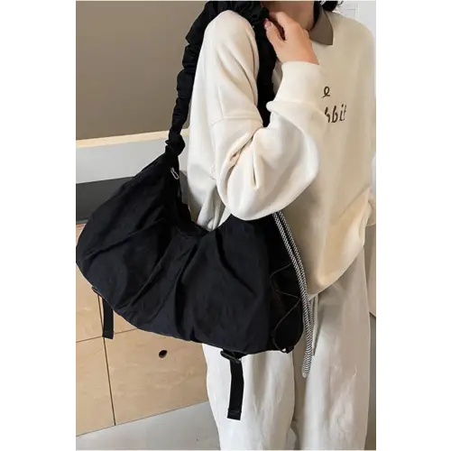 Ruched Crossbody Bag with Stylish Drawstring Strap