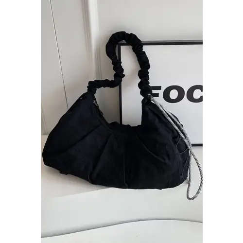 Ruched Crossbody Bag with Stylish Drawstring Strap
