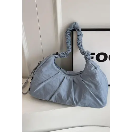 Ruched Crossbody Bag with Stylish Drawstring Strap