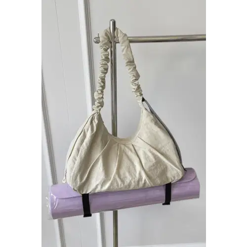 Ruched Crossbody Bag with Stylish Drawstring Strap