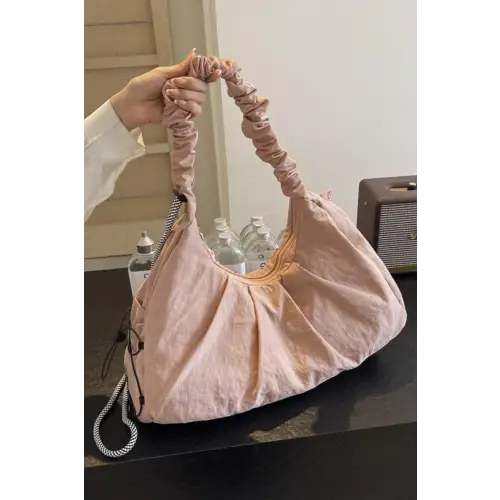 Ruched Crossbody Bag with Stylish Drawstring Strap