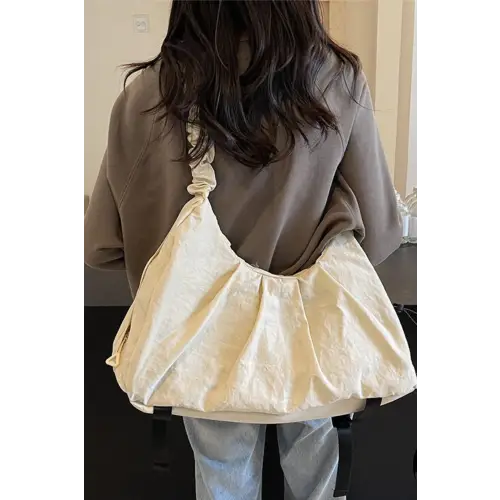 Ruched Crossbody Bag with Stylish Drawstring Strap