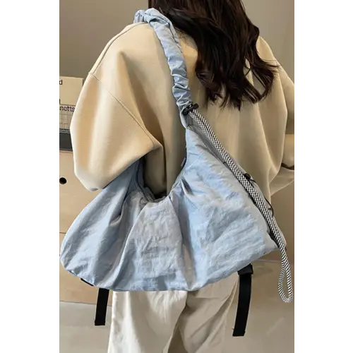 Ruched Crossbody Bag with Stylish Drawstring Strap