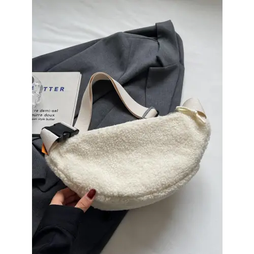 Sherpa Crossbody Bag with Adjustable Strap for Cozy Style