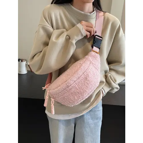 Sherpa Crossbody Bag with Adjustable Strap for Cozy Style